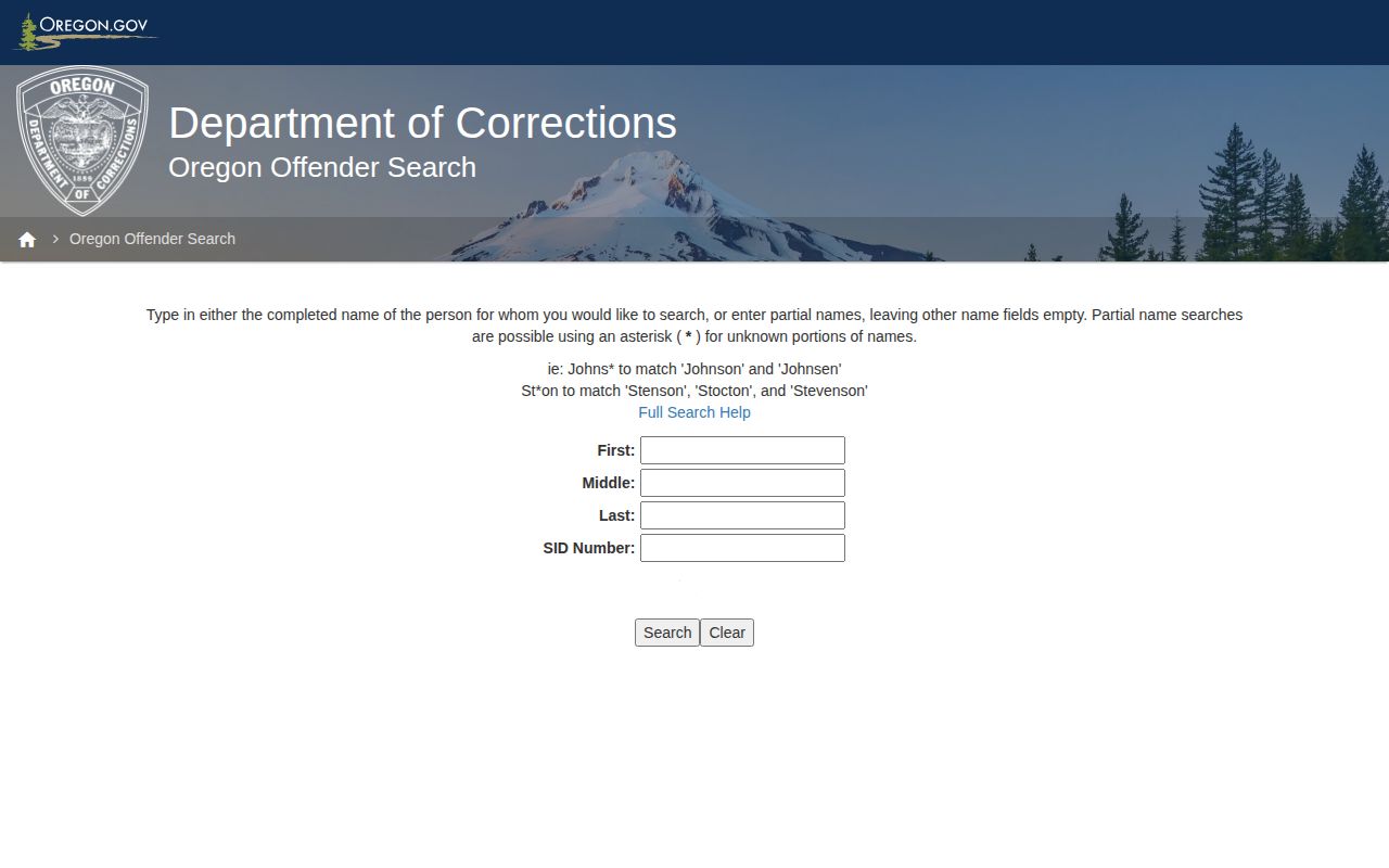 Oregon Department of Corrections Columbia County custody record search